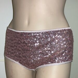 NWT VICTORIA'S SECRET Sequin Shortie Panties Pink Sequins Size M